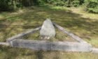 Surviving Jewish gravestone in the old Jewish cemetery of Druskininkai
