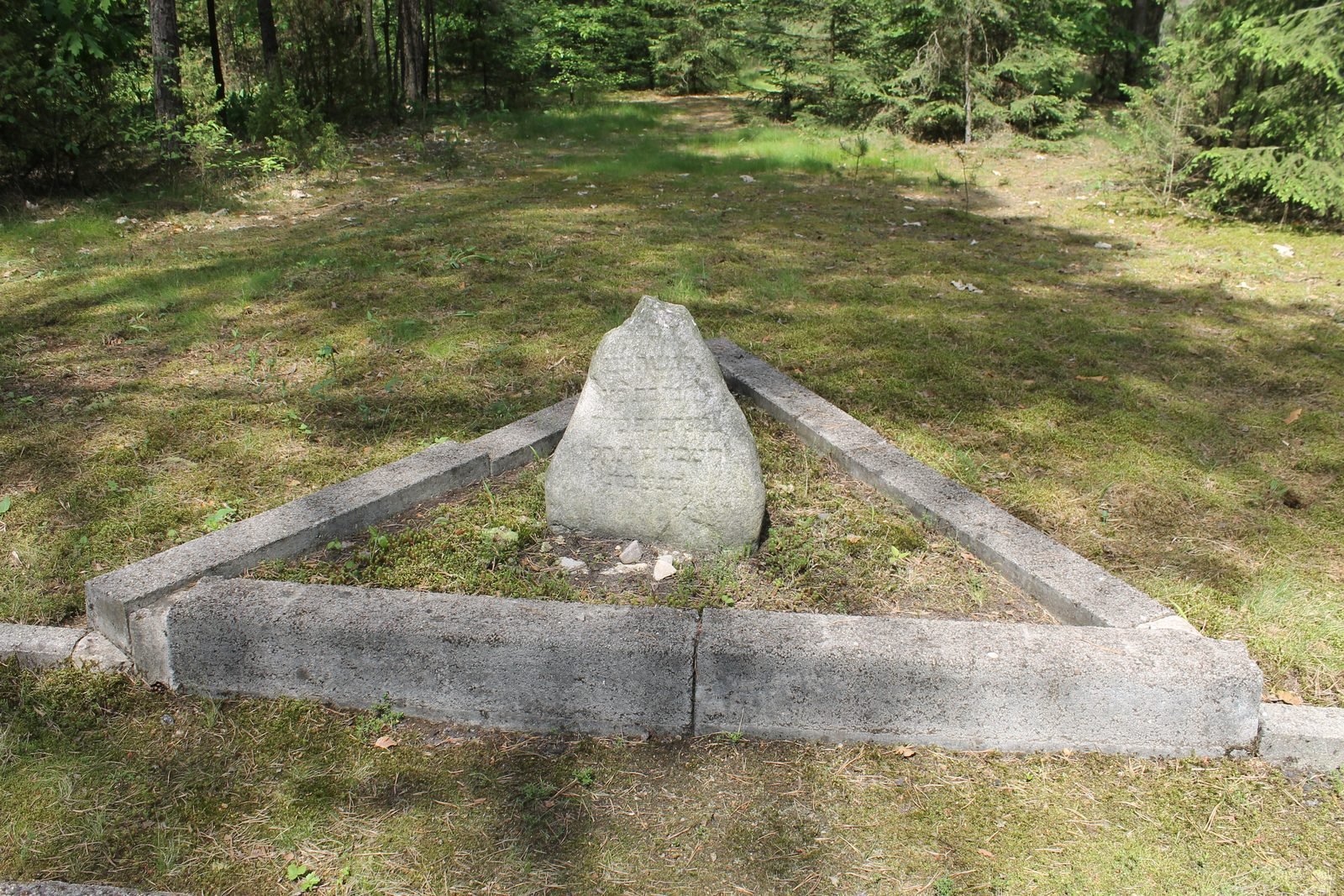 Surviving Jewish gravestone in the old Jewish cemetery of Druskininkai