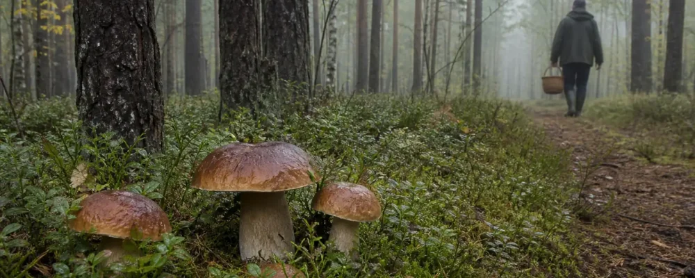 Grzybobranie w lasach Dzukii koło Druskienik
