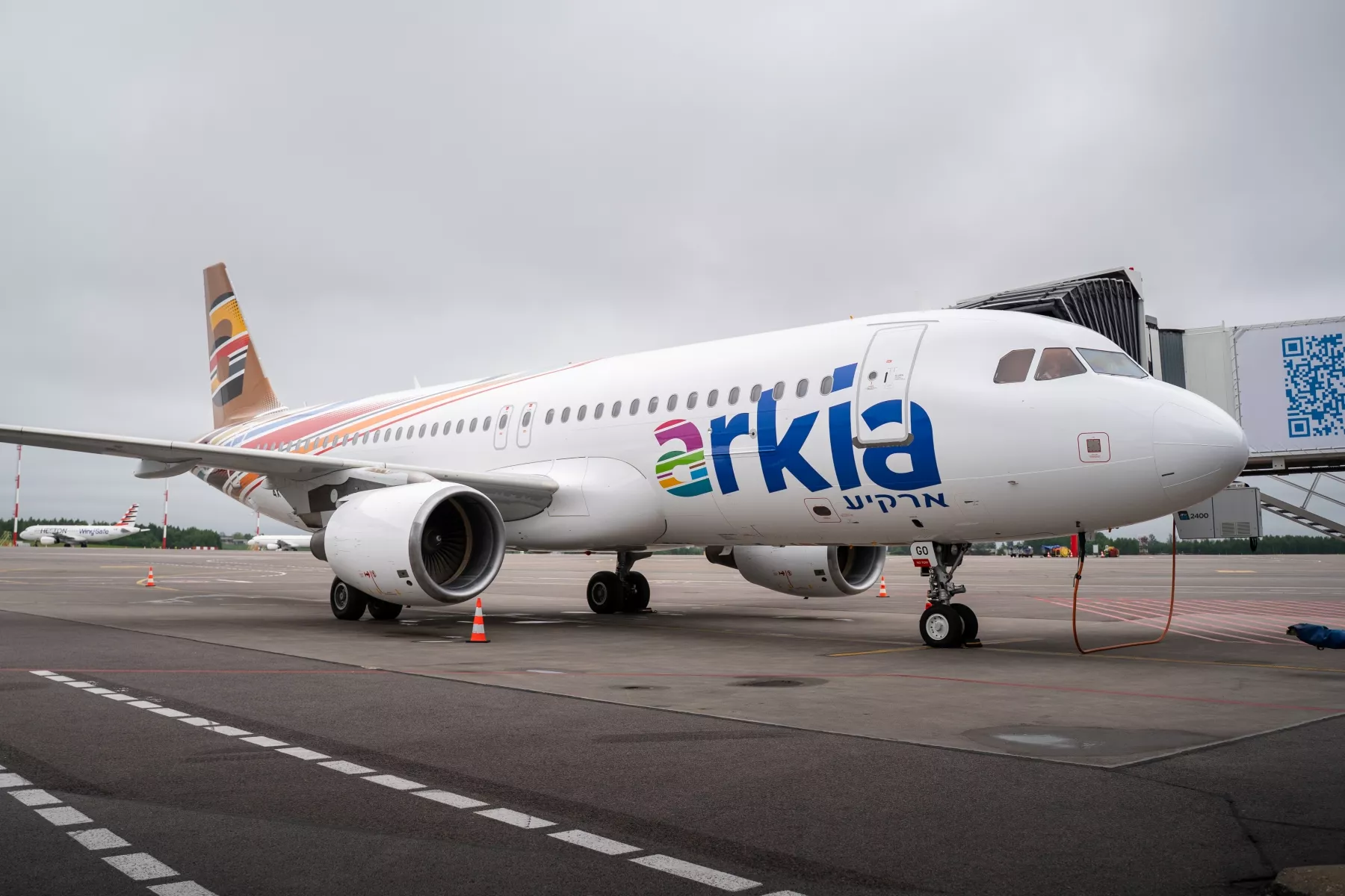 Самолёт израильской авиакомпании Arkia в аэропорту Вильнюса